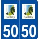 50 Sartilly logo autocollant plaque stickers ville