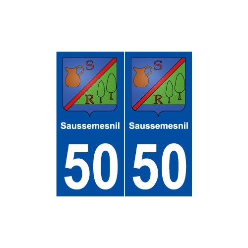 50 Saussemesnil blason autocollant plaque stickers ville