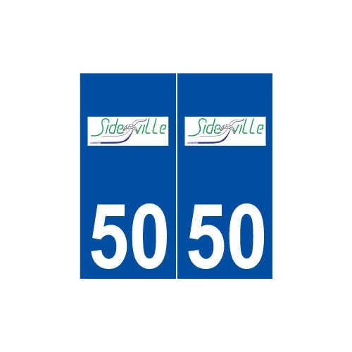 50 Sideville logo autocollant plaque stickers ville