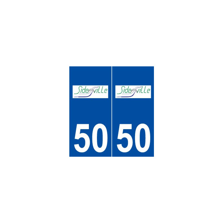 50 Sideville logo autocollant plaque stickers ville