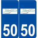 50 Sideville logo autocollant plaque stickers ville