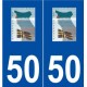50 Siouville-Hague logo autocollant plaque stickers ville