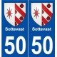 50 Sottevast blason autocollant plaque stickers ville