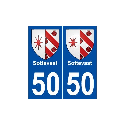 50 Sottevast blason autocollant plaque stickers ville