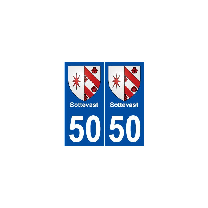 50 Sottevast blason autocollant plaque stickers ville