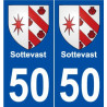 50 Sottevast blason autocollant plaque stickers ville
