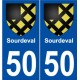 50 Sourdeval blason autocollant plaque stickers ville