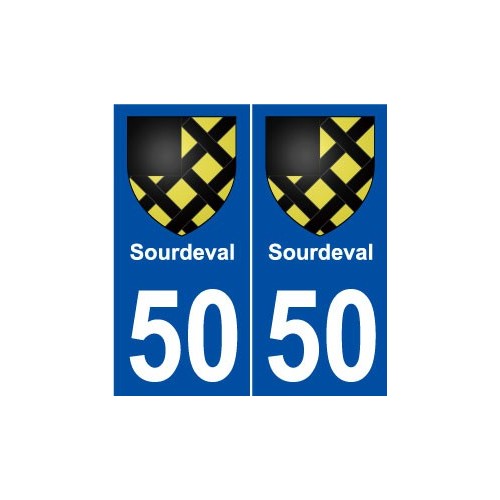 50 Sourdeval blason autocollant plaque stickers ville