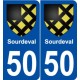 50 Sourdeval blason autocollant plaque stickers ville