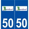 50 Sourdeval logo autocollant plaque stickers ville