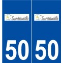 50 Surtainville logo autocollant plaque stickers ville