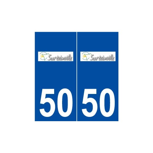 50 Surtainville logo autocollant plaque stickers ville