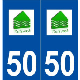 50 Tollevast logo autocollant plaque stickers ville