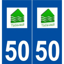 50 Tollevast logo autocollant plaque stickers ville