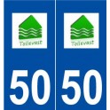 50 Tollevast logo autocollant plaque stickers ville
