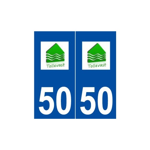 50 Tollevast logo autocollant plaque stickers ville