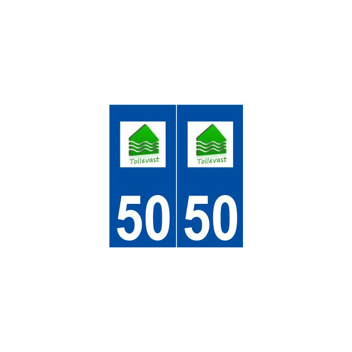 50 Tollevast logo autocollant plaque stickers ville