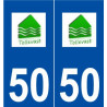 50 Tollevast logo autocollant plaque stickers ville