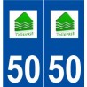 50 Tollevast logo autocollant plaque stickers ville