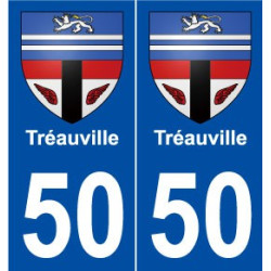 50 Tréauville blason autocollant plaque stickers ville