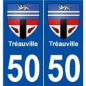 50 Tréauville blason autocollant plaque stickers ville