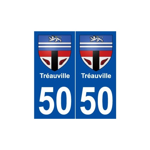 50 Tréauville blason autocollant plaque stickers ville