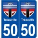 50 Tréauville blason autocollant plaque stickers ville