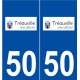 50 Tréauville logo autocollant plaque stickers ville