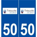 50 Tréauville logo autocollant plaque stickers ville