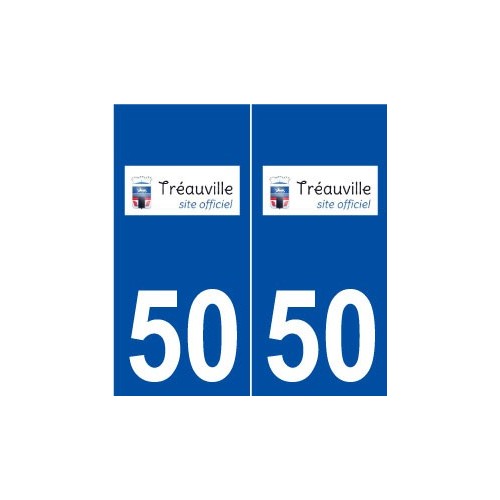 50 Tréauville logo autocollant plaque stickers ville