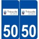 50 Tréauville logo autocollant plaque stickers ville