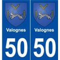 50 Valognes coat of arms sticker plate stickers city