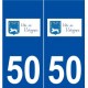 50 Valognes logo autocollant plaque stickers ville