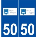 50 Valognes logo autocollant plaque stickers ville