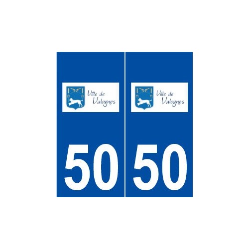50 Valognes logo autocollant plaque stickers ville