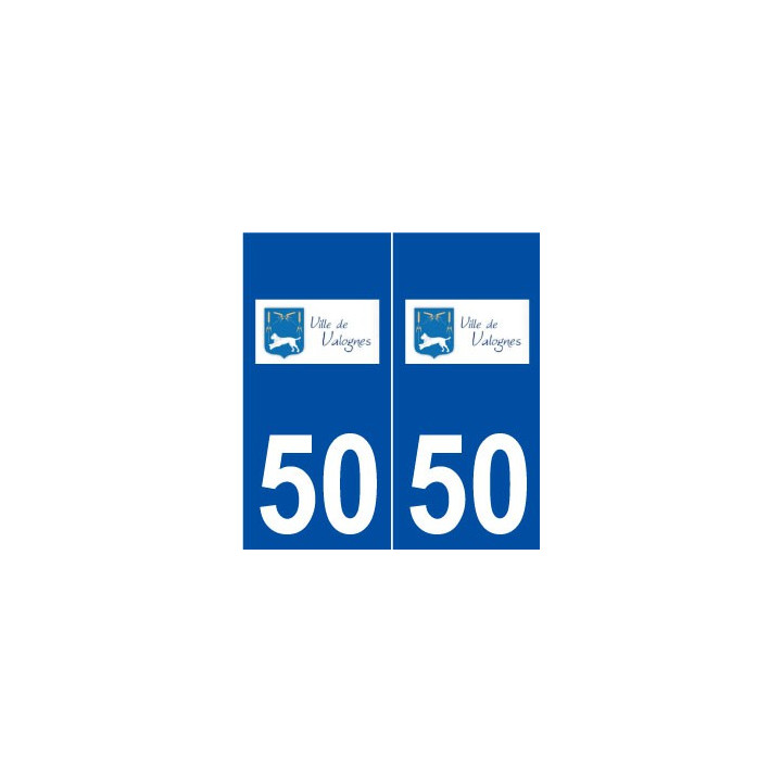 50 Valognes logo autocollant plaque stickers ville