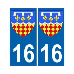 16 Charente autocollant plaque blason armoiries stickers département