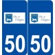 50 Valognes logo autocollant plaque stickers ville