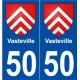 50 Vasteville blason autocollant plaque stickers ville