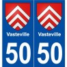 50 Vasteville blason autocollant plaque stickers ville