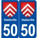 50 Vasteville blason autocollant plaque stickers ville