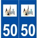 50 Vasteville logo autocollant plaque stickers ville
