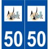50 Vasteville logo autocollant plaque stickers ville