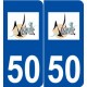 50 Vasteville logo autocollant plaque stickers ville