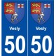 50 Vesly blason autocollant plaque stickers ville