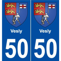 50 Vesly blason autocollant plaque stickers ville