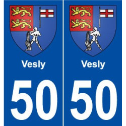50 Vesly blason autocollant plaque stickers ville
