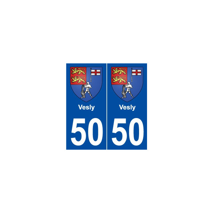50 Vesly blason autocollant plaque stickers ville