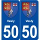 50 Vesly blason autocollant plaque stickers ville