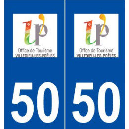 50 Villedieu-les-Poêles logo autocollant plaque stickers ville